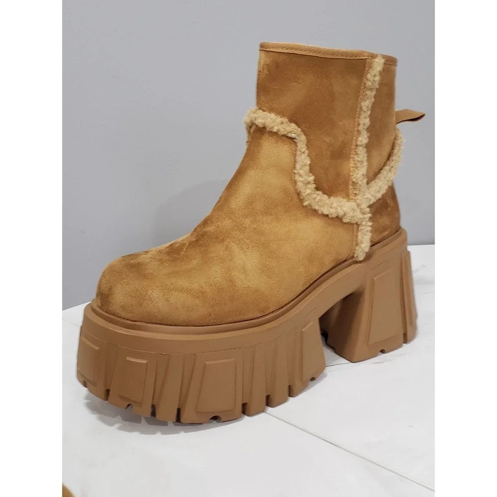 NEW‎ NO BOX SIZE 8 Dollskill Current Mood PLATFORM Y2K BRATZ BOOTS FUR FESTIVAL